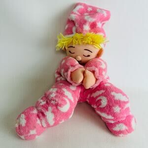 Sugar Loaf Pink Doll Blonde Hair Plush Stuffed Animal Praying Toy Lovey 16"